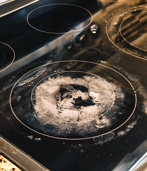 the damaged stove