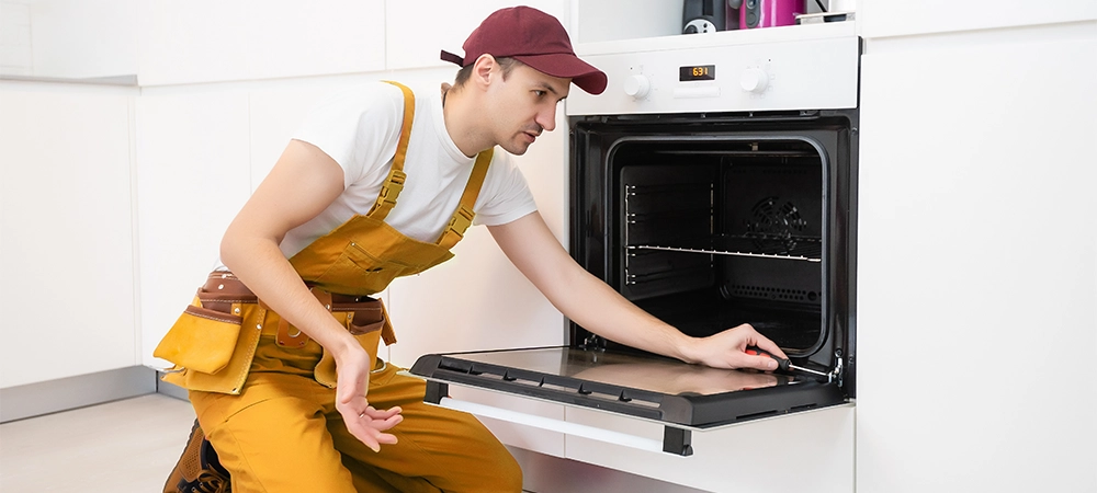 professional repairing microwave door